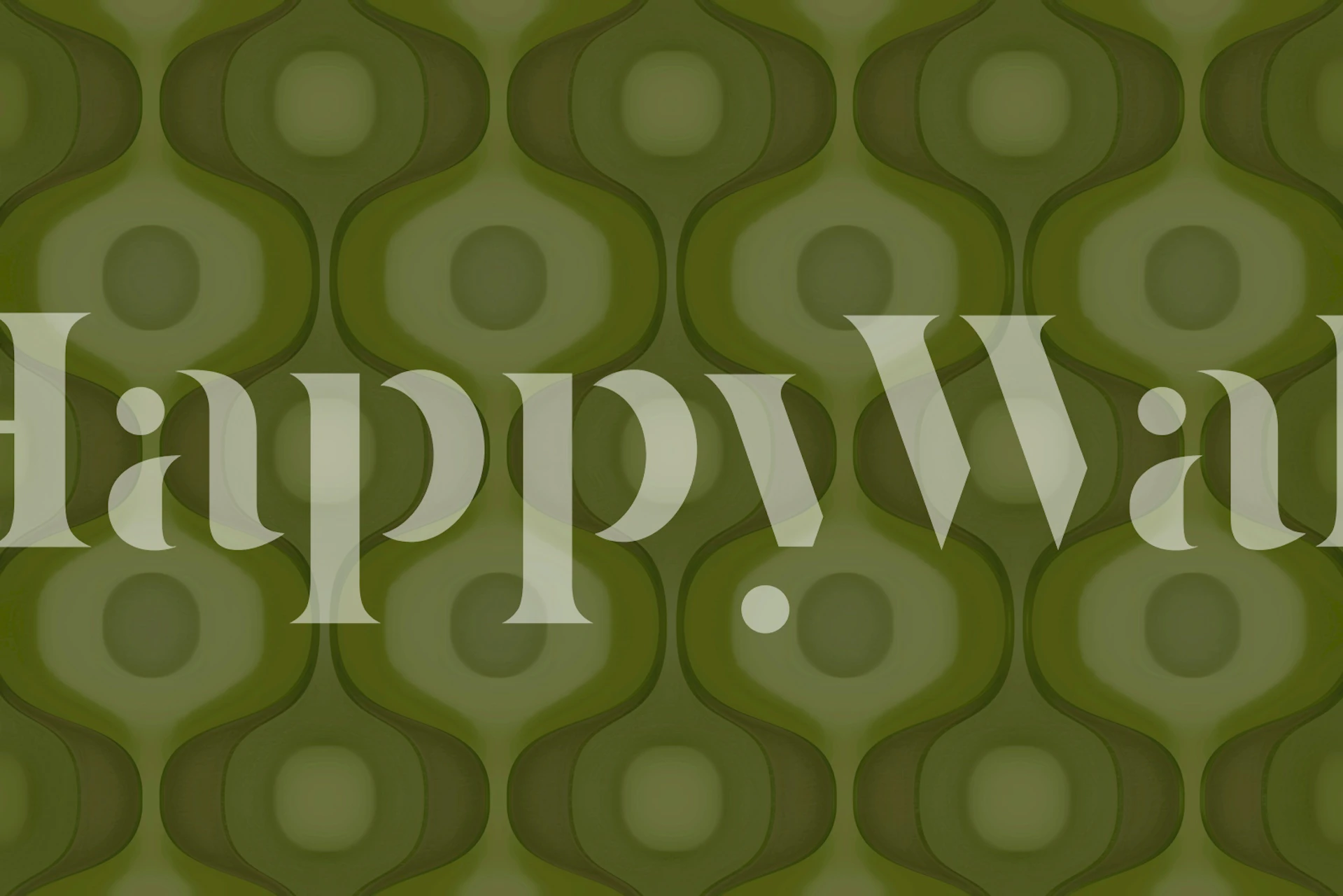 Green wavy pattern wallpaper in retro style