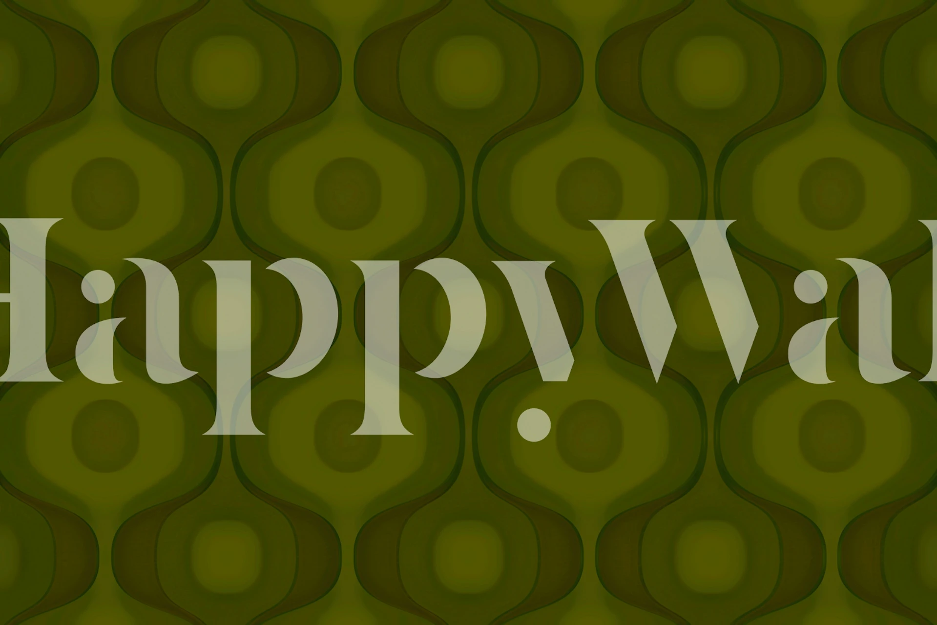 Papel de parede Geometric Green Grooves em um quarto