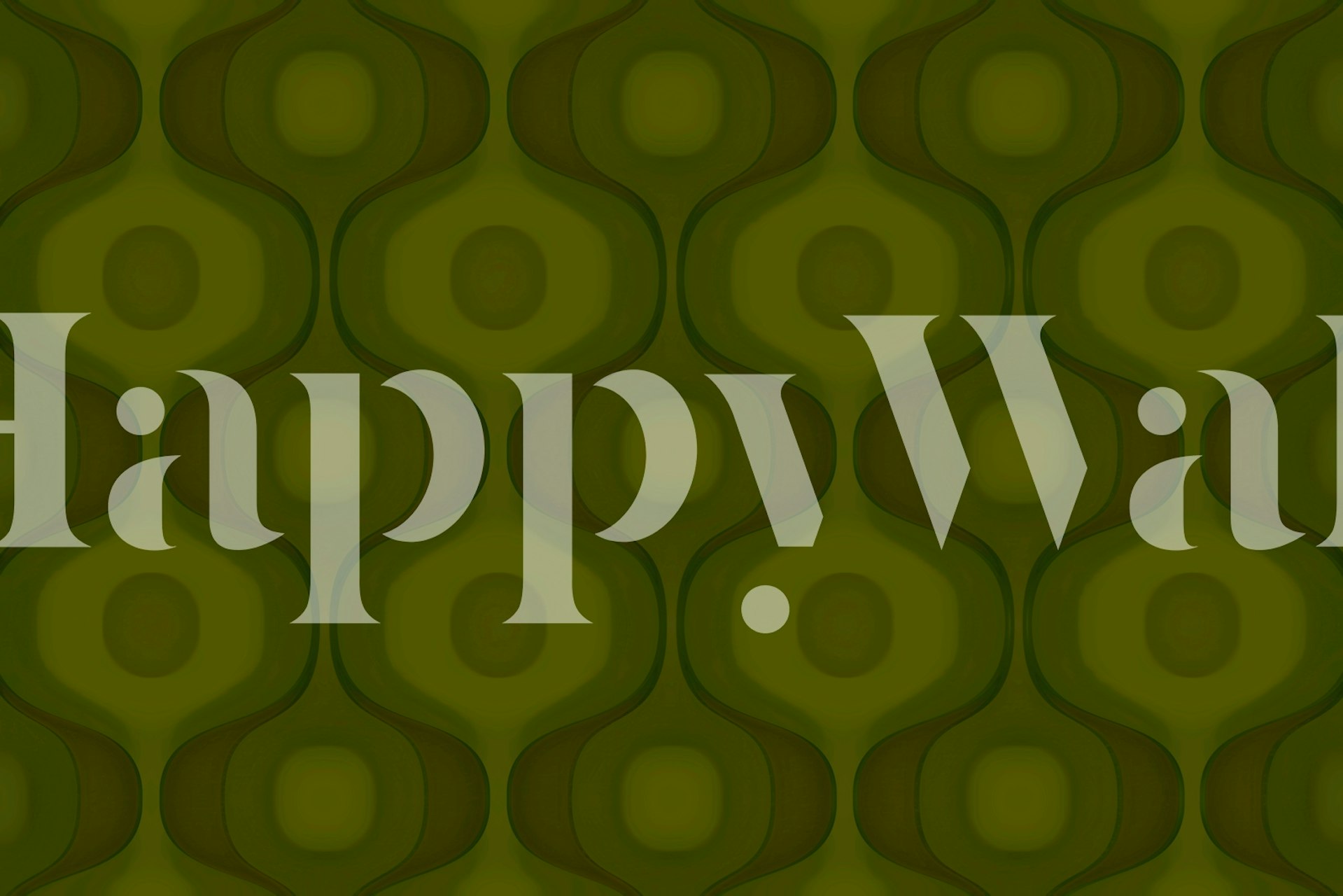 Geometric green grooves wallpaper in a room