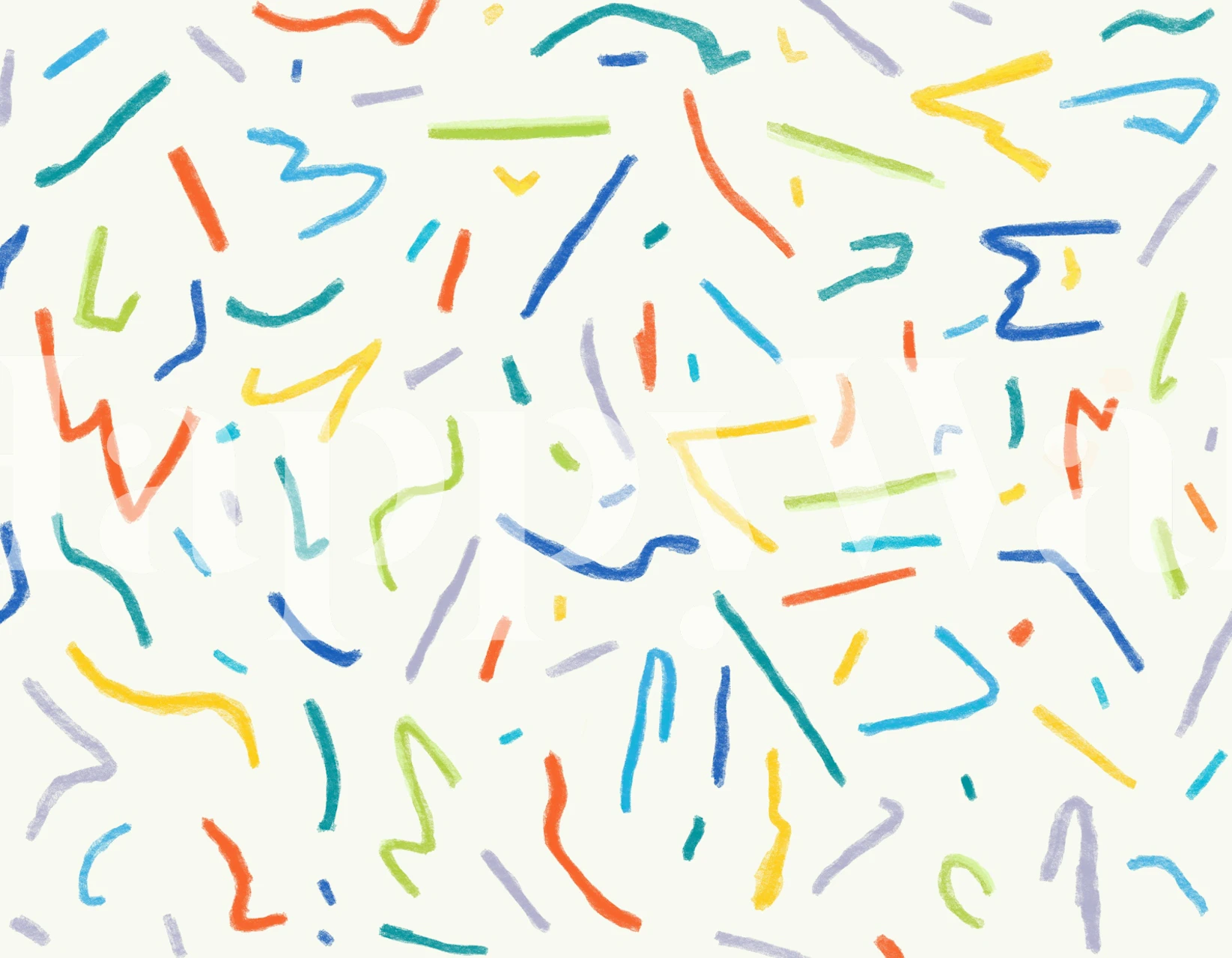 Colorful abstract lines on cream background wallpaper