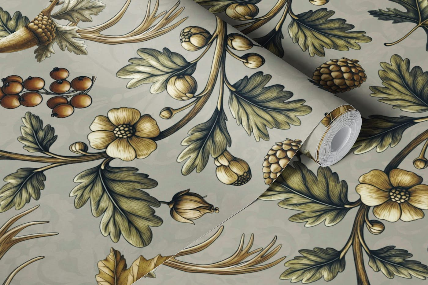 William Morris Woodland Cabinrore Beige wallpaper roll