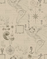 Sail The Seven Seas Nautical Mural Sepia ταπετσαρία