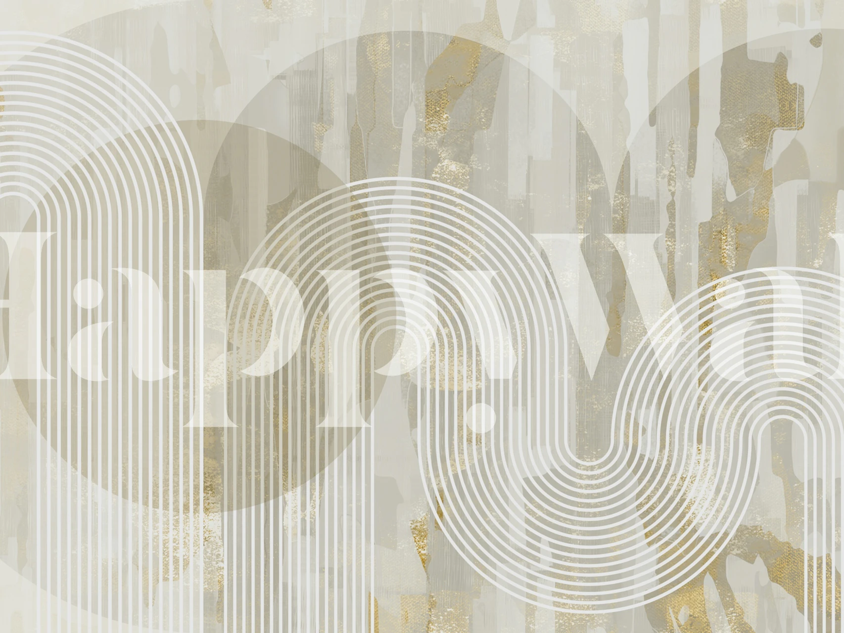 Papier peint Metallic Moon Waves dans une pièce élégante