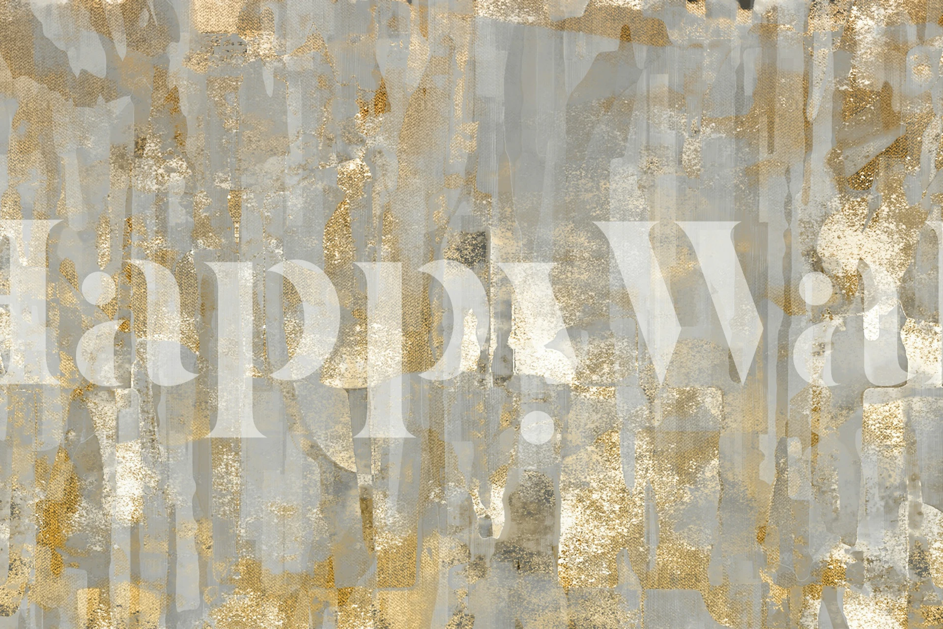 Abstract grijs en goud patroon wallpaper