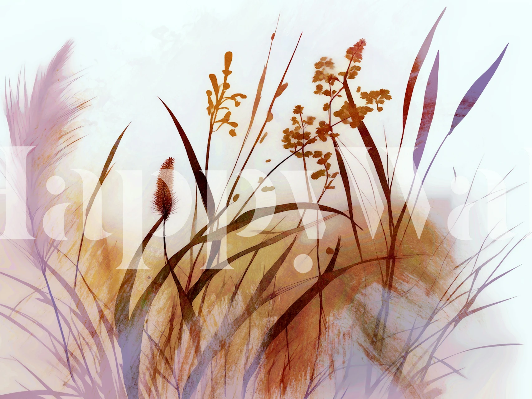 Autumn Whisper Grass tapet i et rum