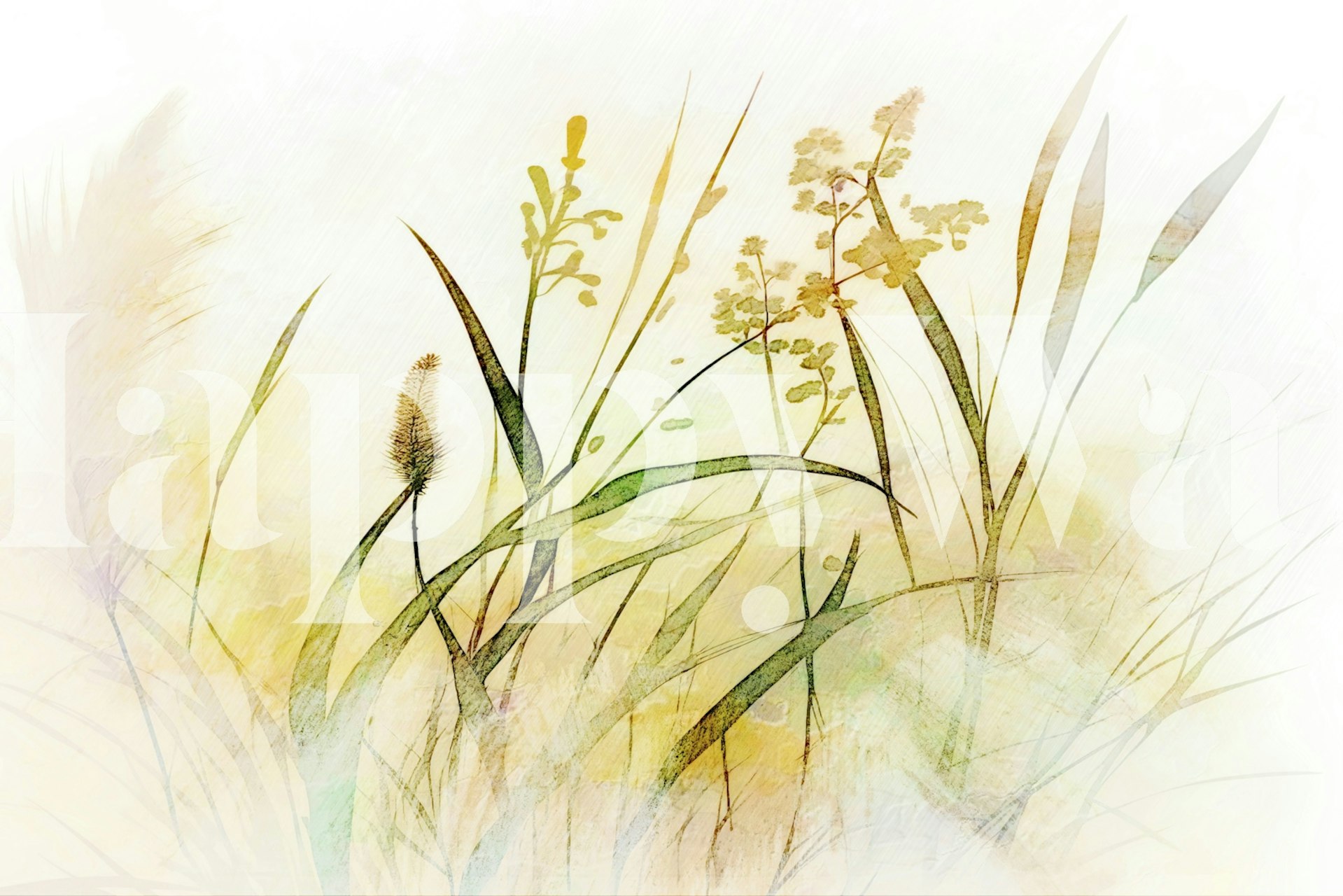 Ταπετσαρία υδατογραφίας λιβάδι σε ένα δωμάτιο