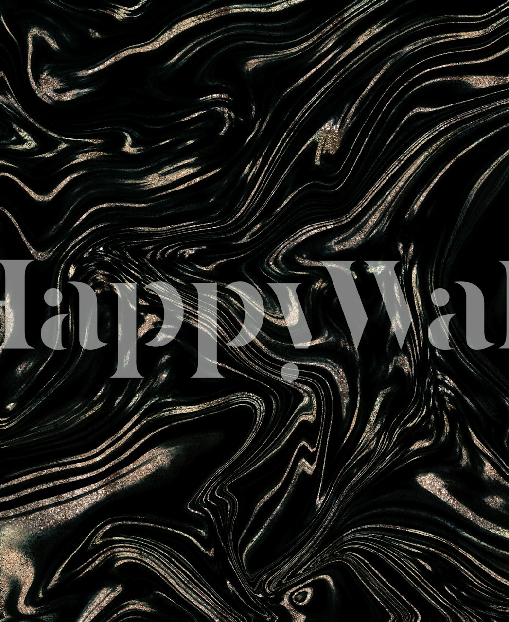 Black and gold swirling marble pattern wallpaper