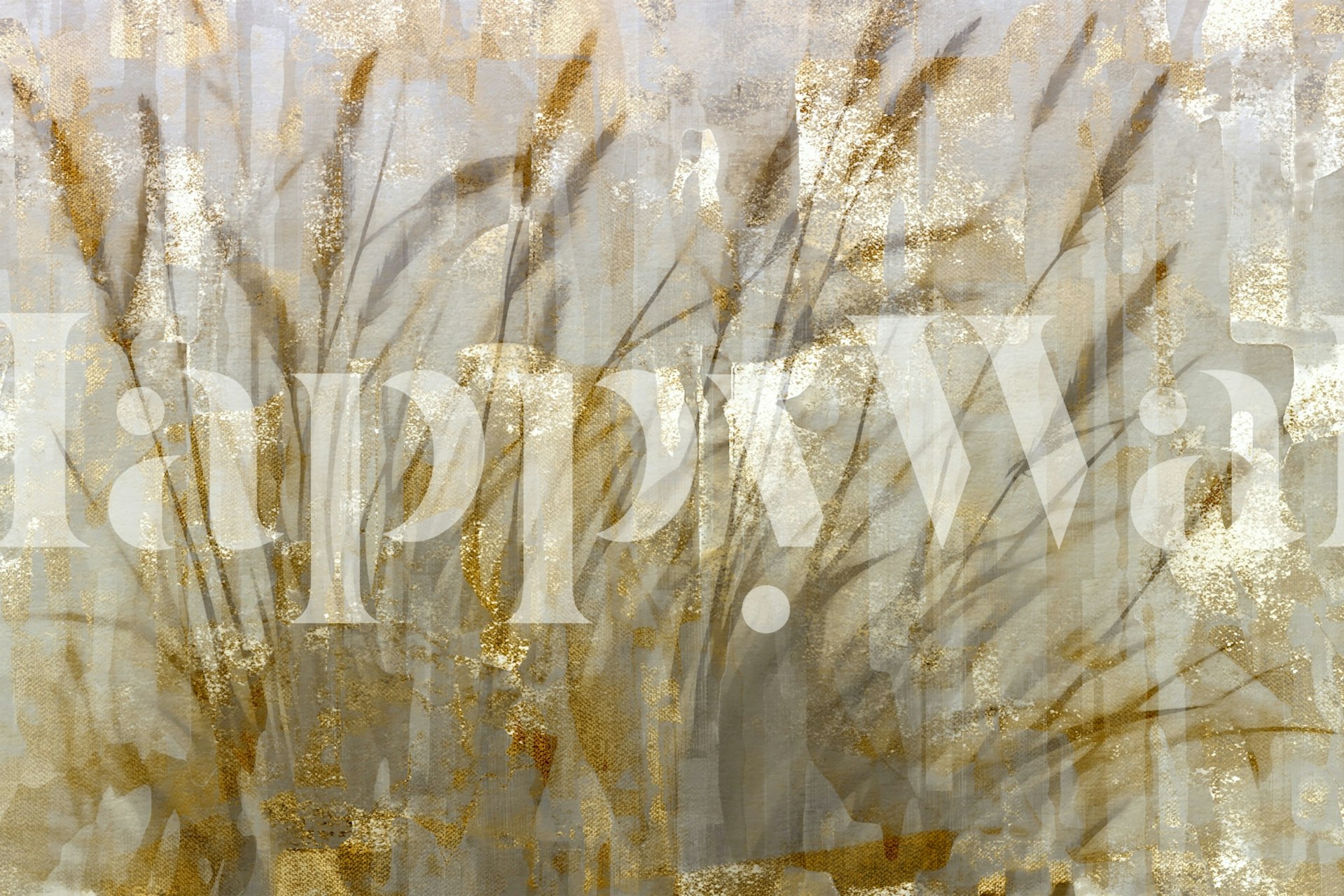 Golden reed shadows on a textured background wallpaper.