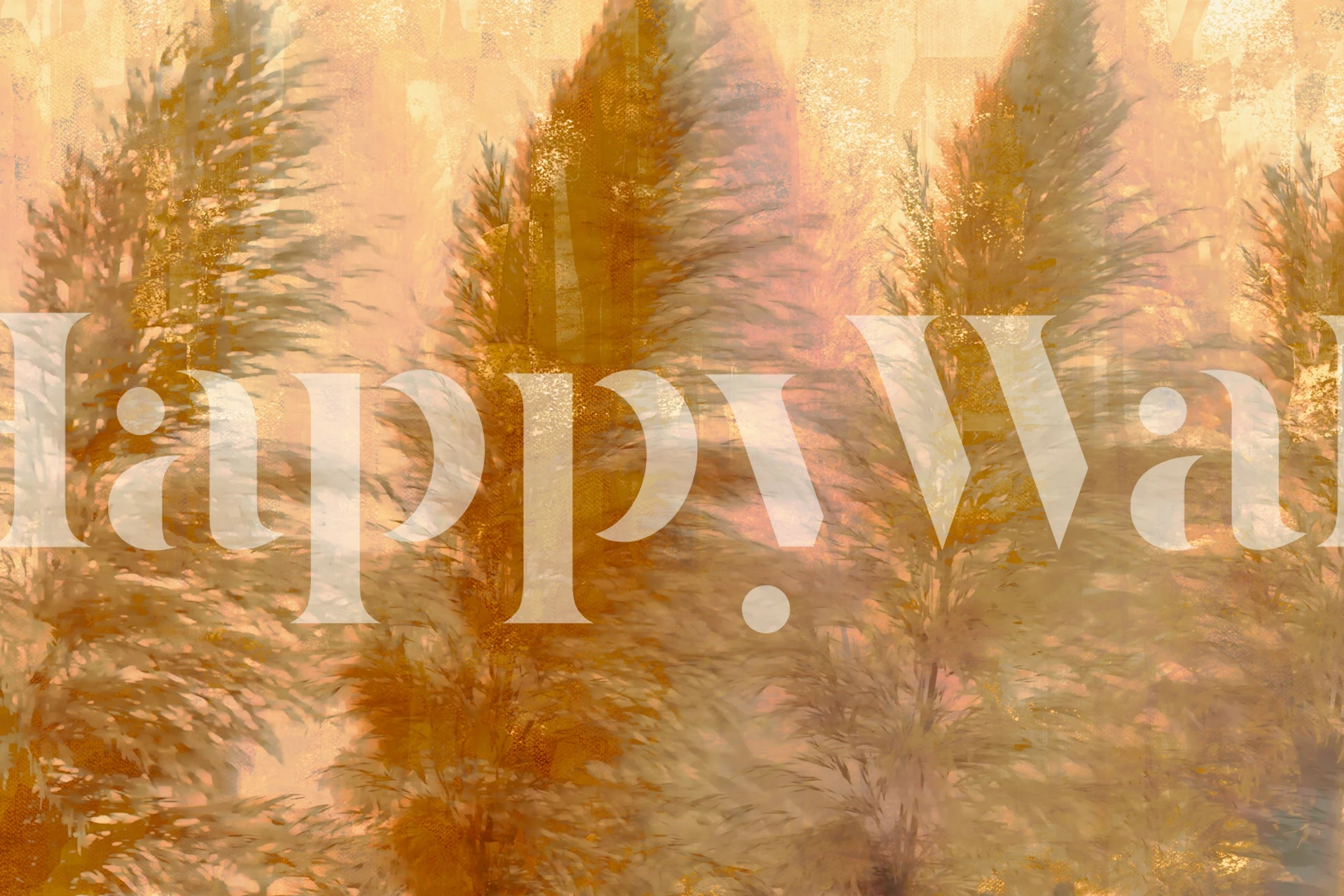 Golden Hues Flora wallpaper in a room