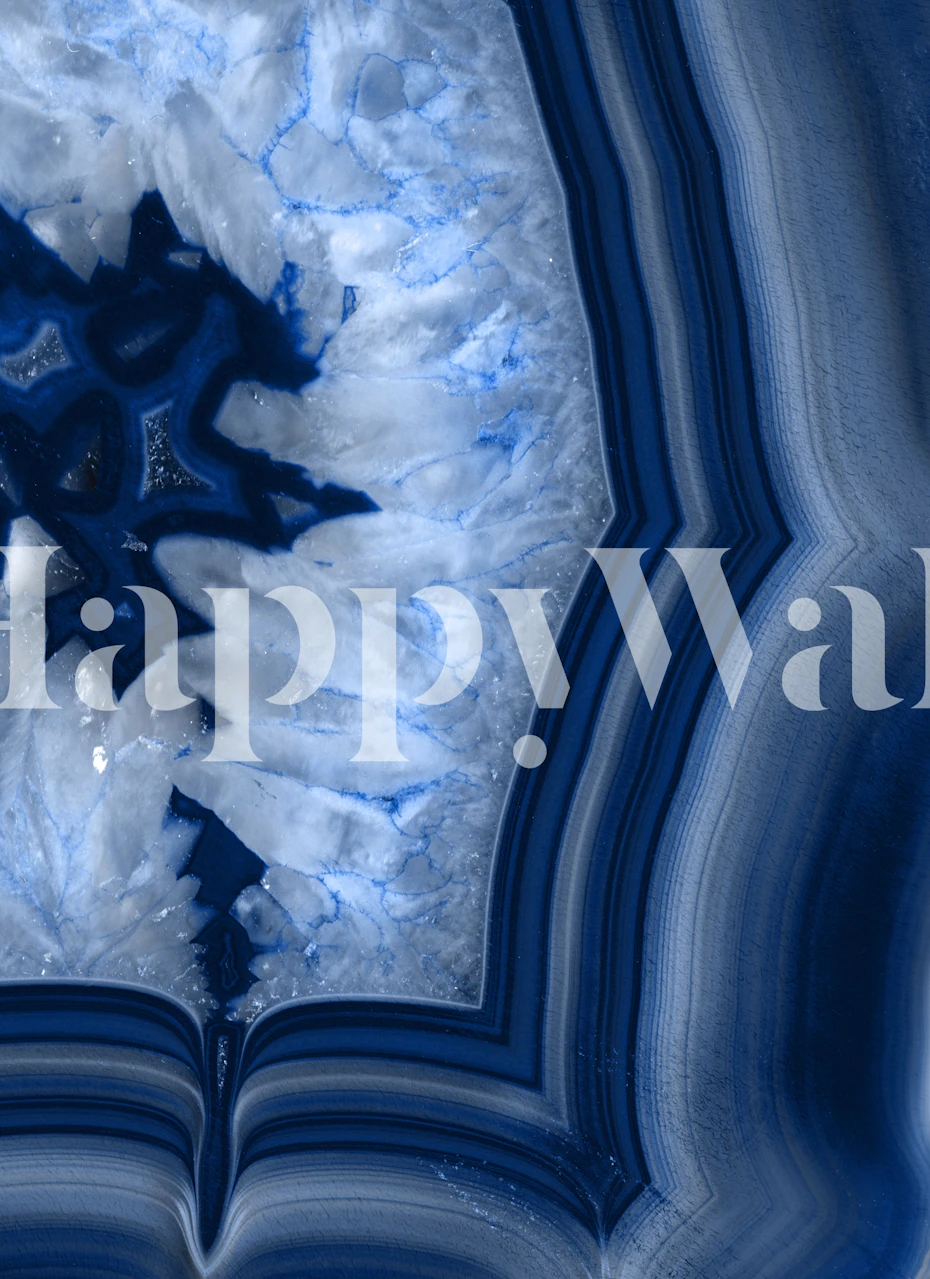 Agate Chic 1 wall mural with deep blue hues and natural agate patterns