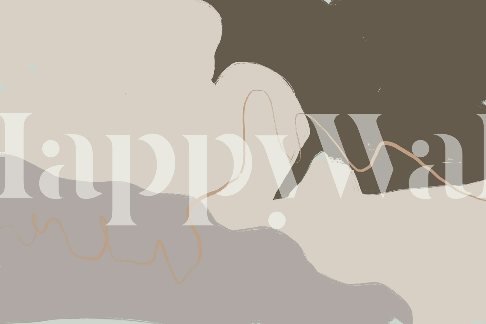 Abstract shapes in muted tones of beige, brown, and gray wallpaper