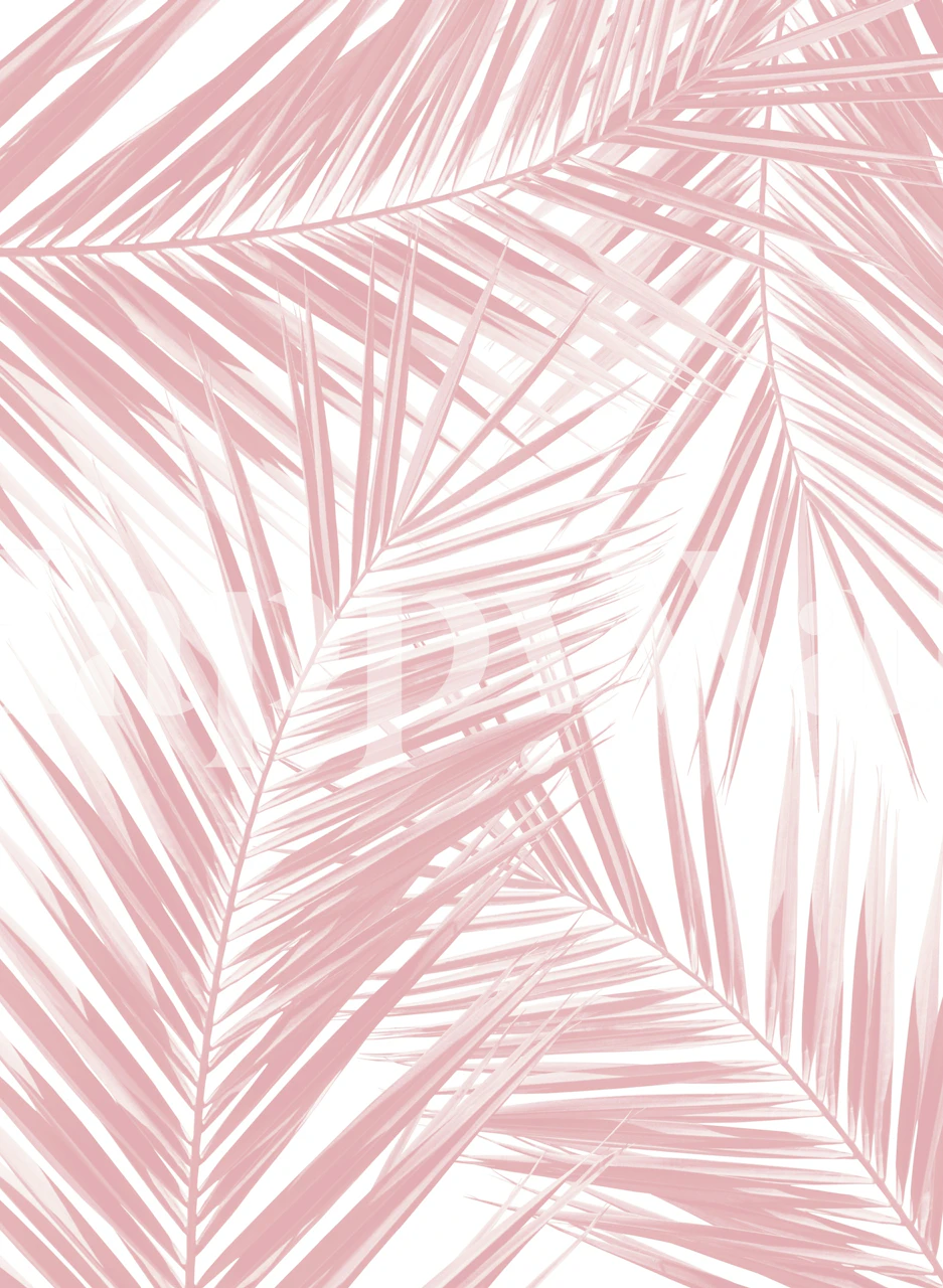 Palm leaves pattern wallpaper en una habitación