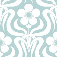 Art Deco flower garden mint blue ταπετσαρία