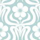 Art Deco flower garden mint blue