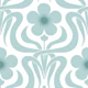 Art Deco flower garden mint blue