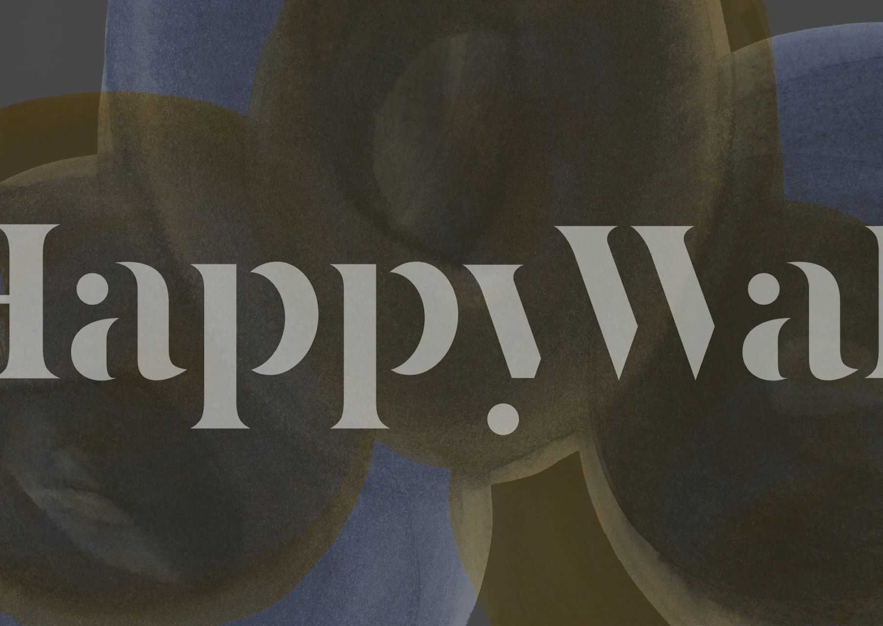 Moody blue brown organic shapes wallpaper