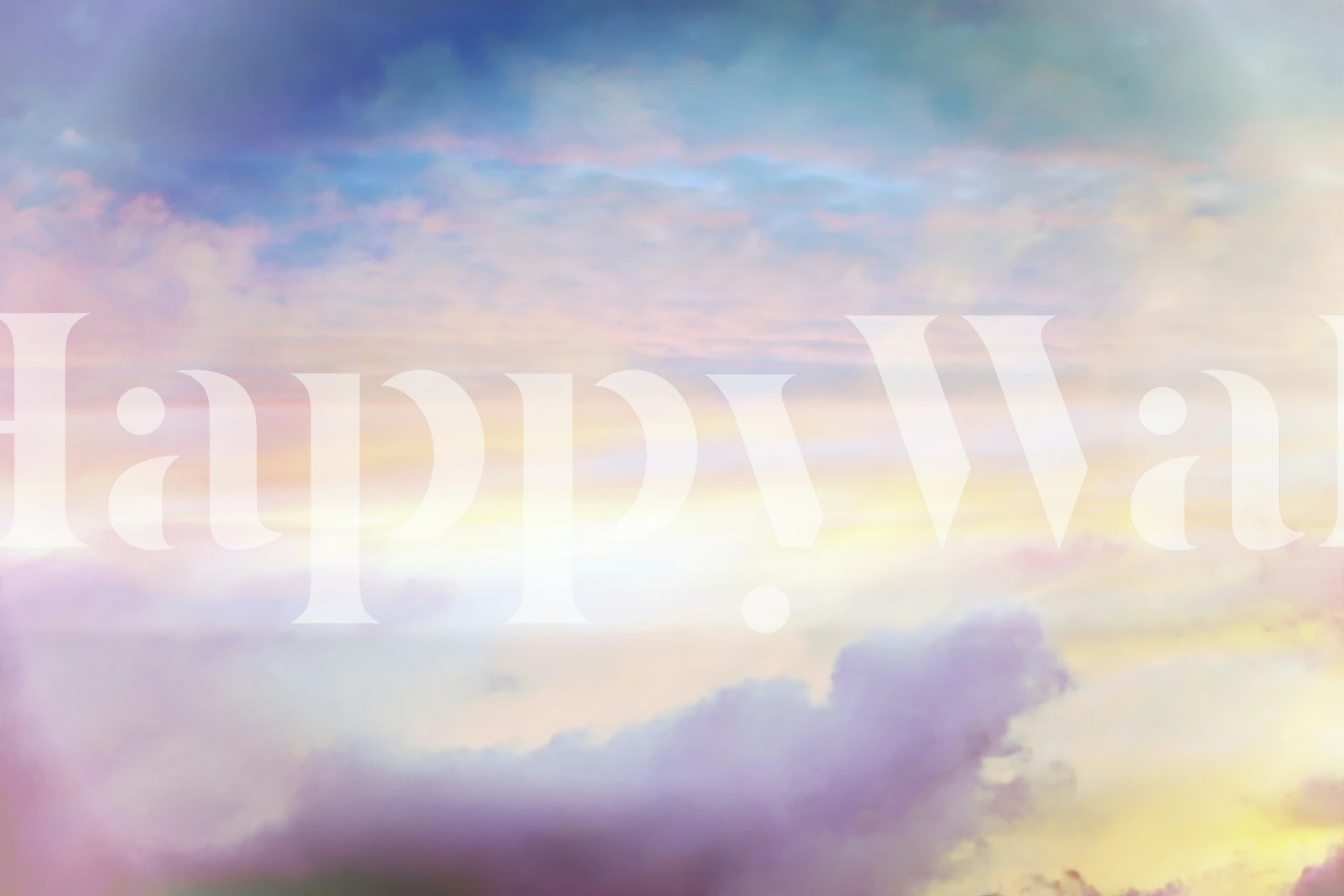 Soft Cotton Candy Clouds wallpaper in a room