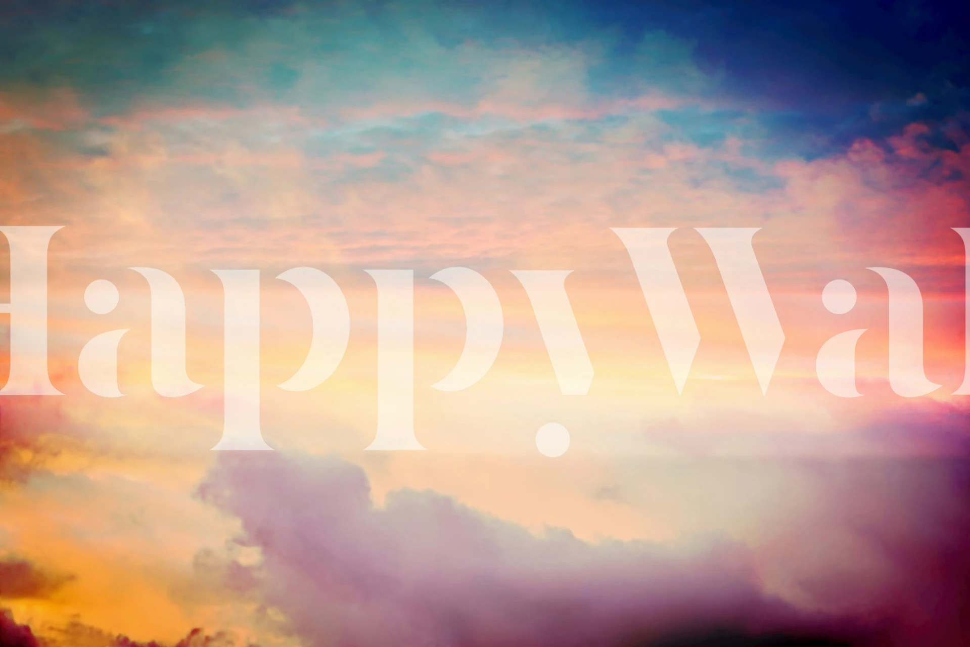 Colorful sunset clouds in pastel hues wallpaper