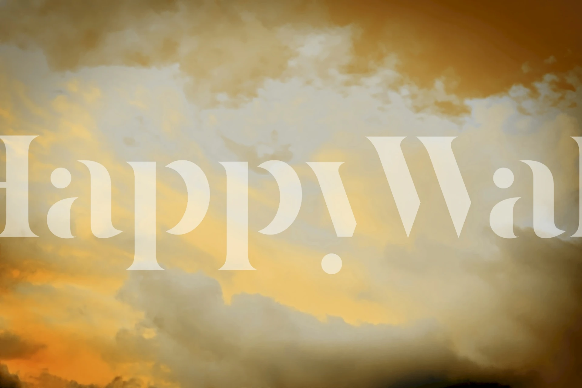 Golden Sunset Skies Tapete in einem Zimmer