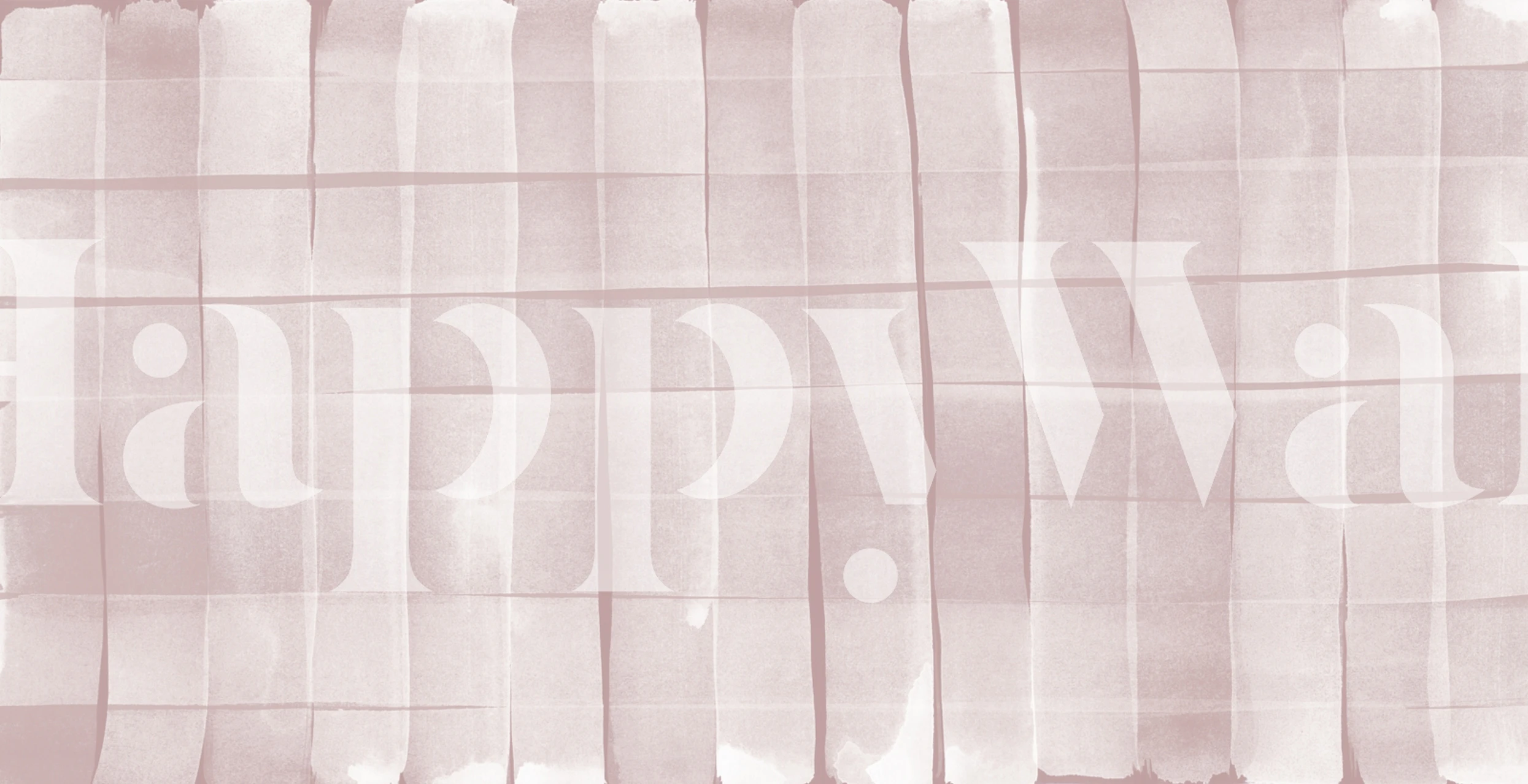 Blush checkered watercolor stripes wallpaper in a room