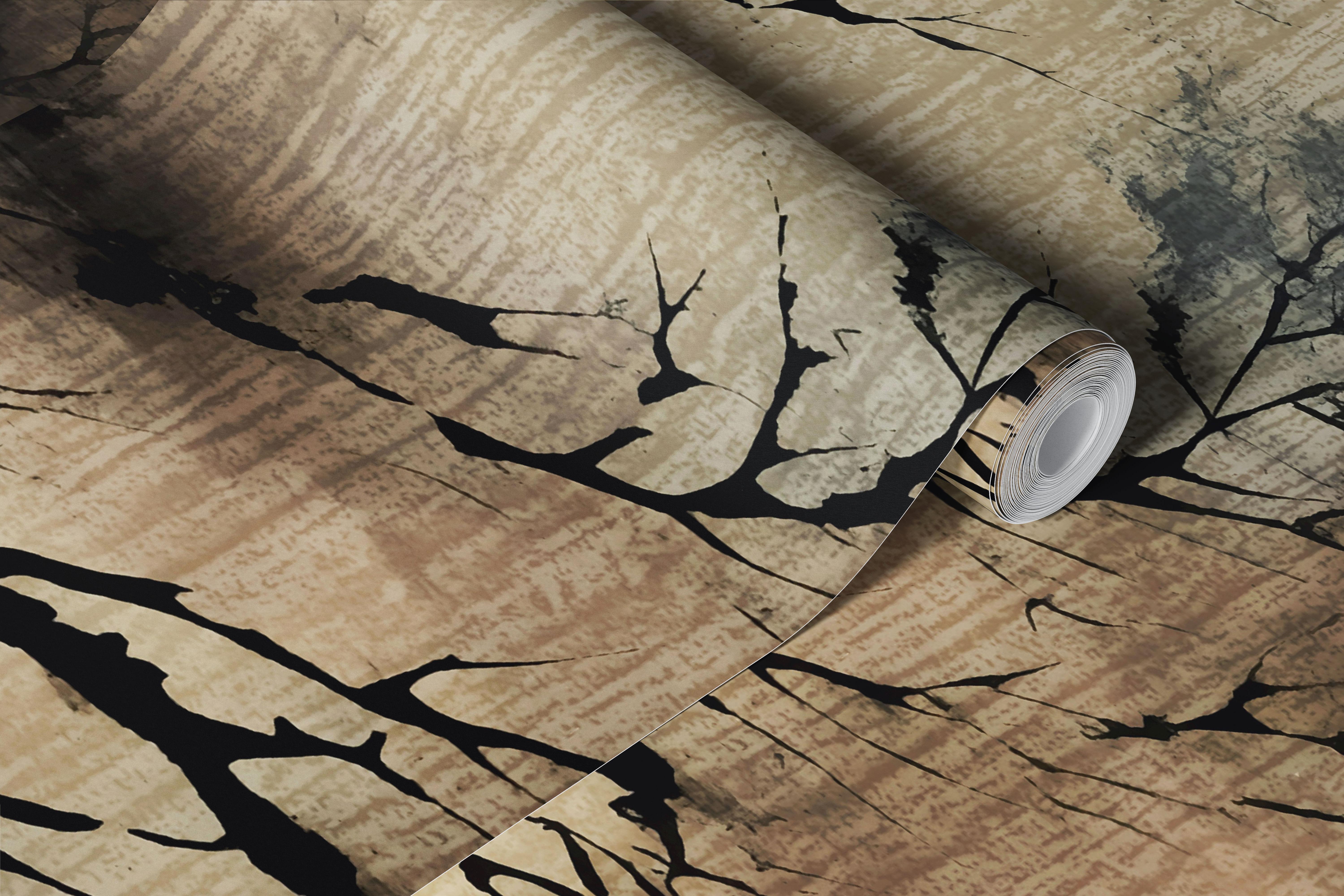 Japandi Nature Canvas tapetti huoneessa