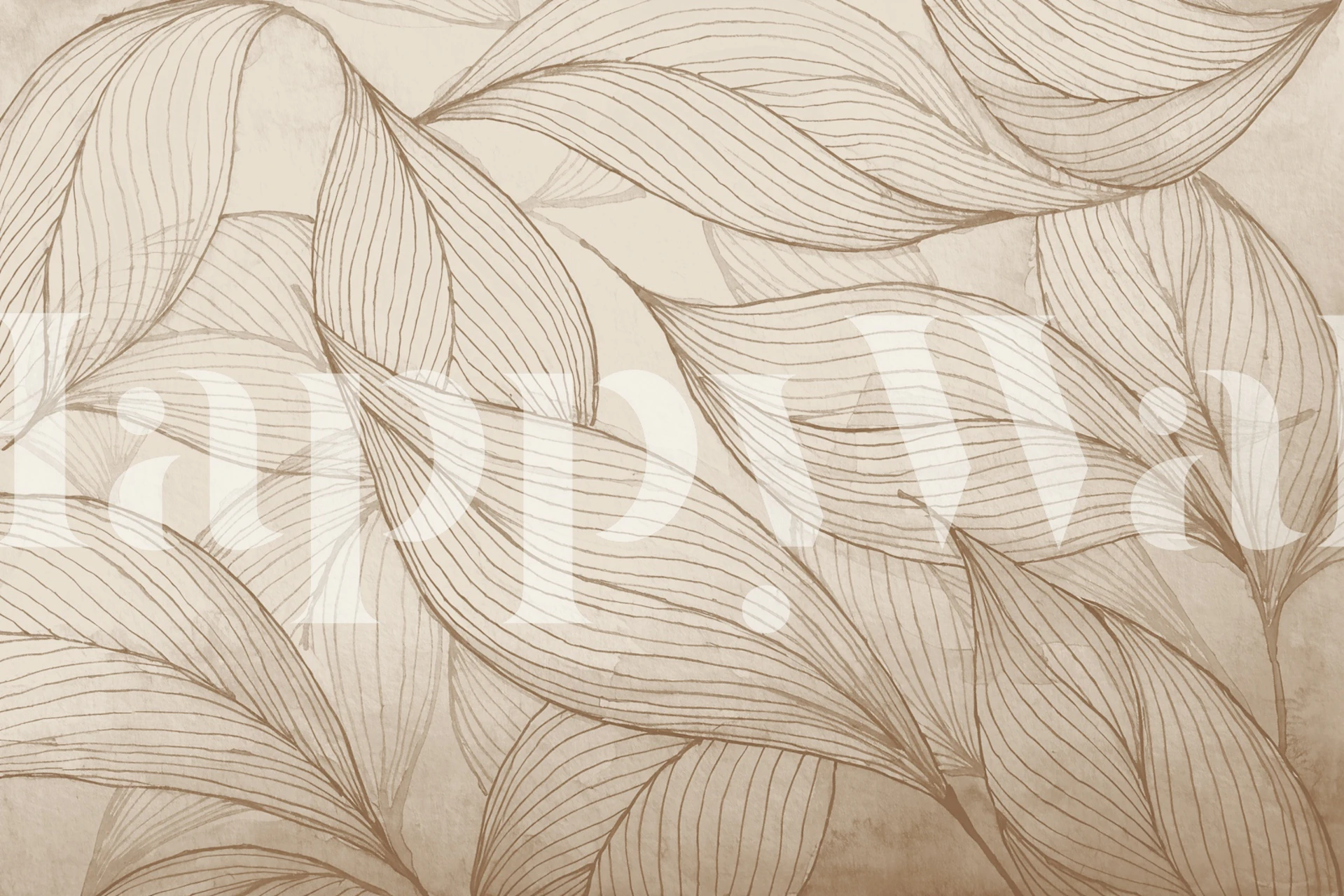 Japandi tree wallpaper in soft blush room