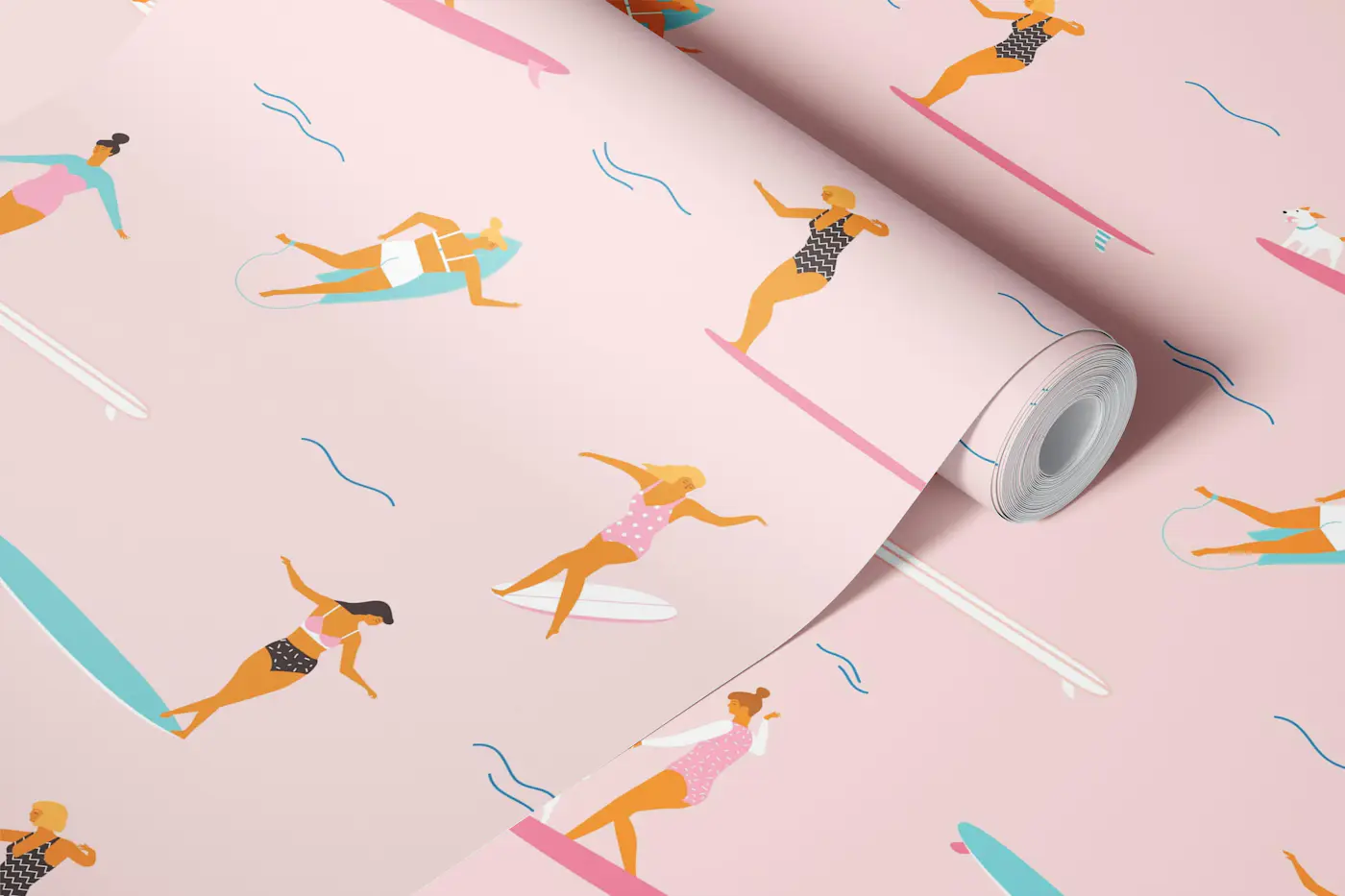 Soul surfers pink wallpaper roll