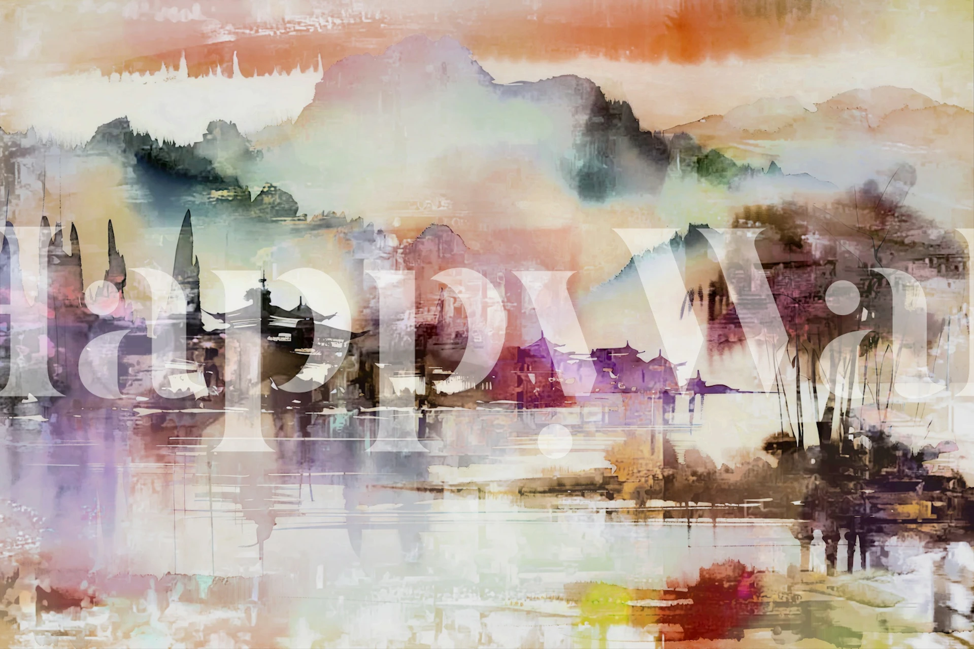 Papier peint Asian Expressionist en ambiance de pièce