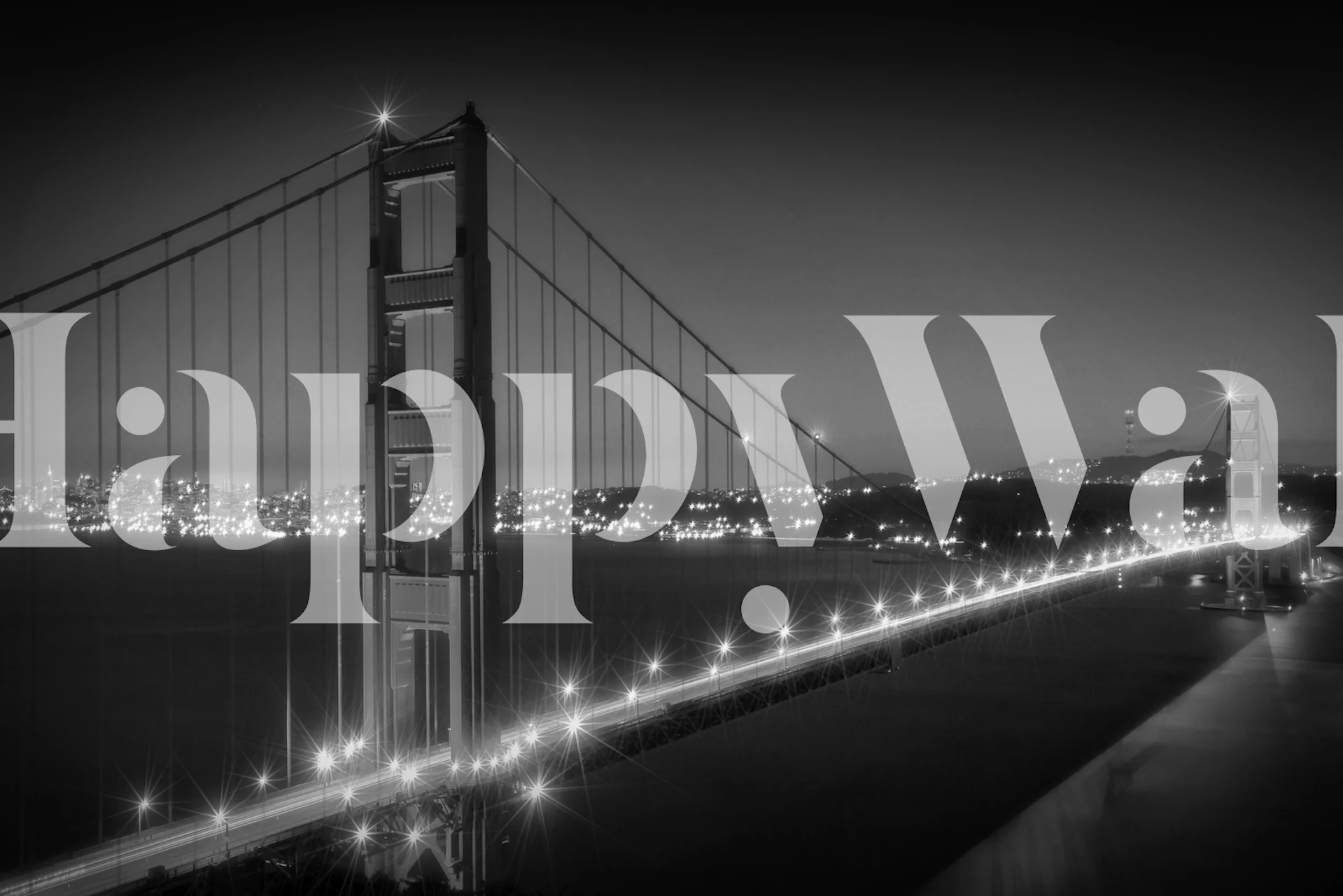 Golden Gate Bridge Monochrome tapet i et rom