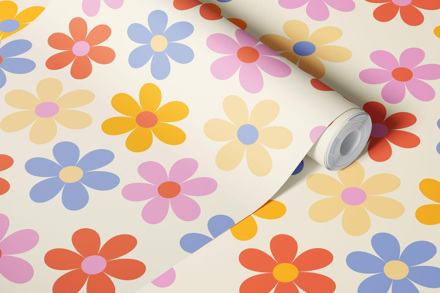 Groovy Daisy Delight wallpaper roll