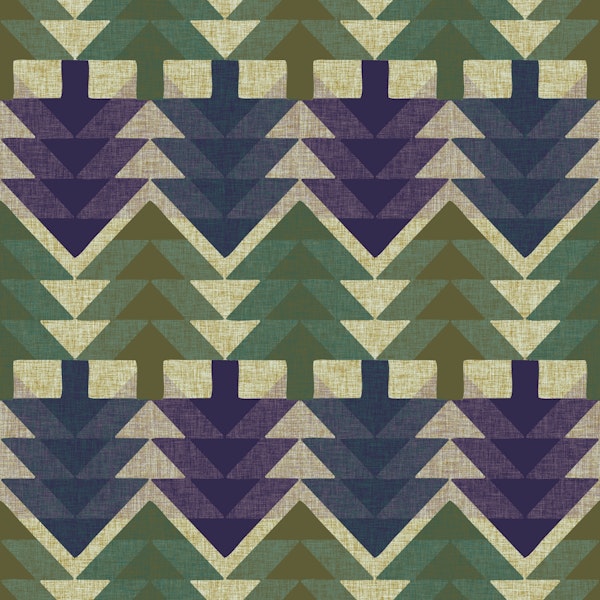 Geometric fir forest sage green purple