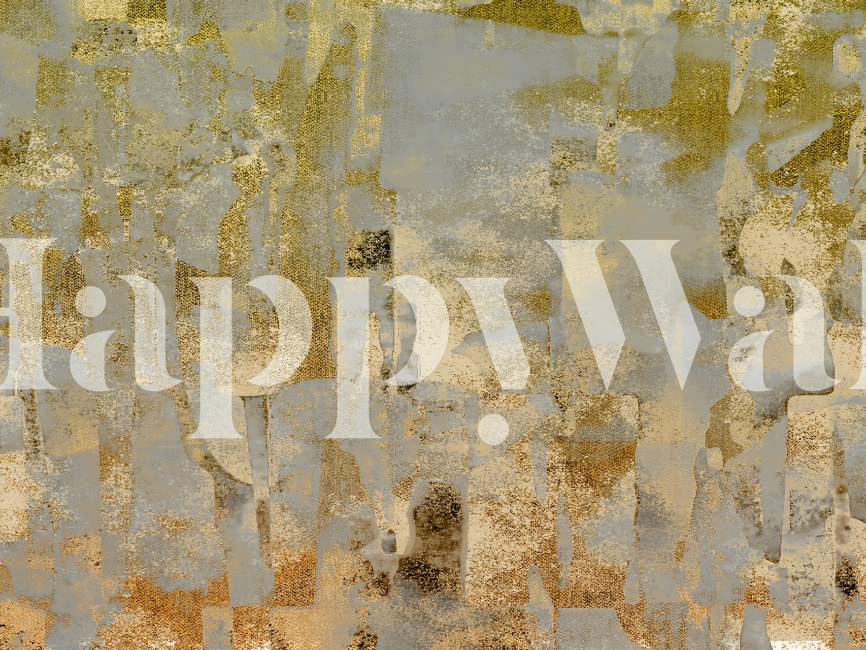 Golden Abstract Cascade wallpaper in a room