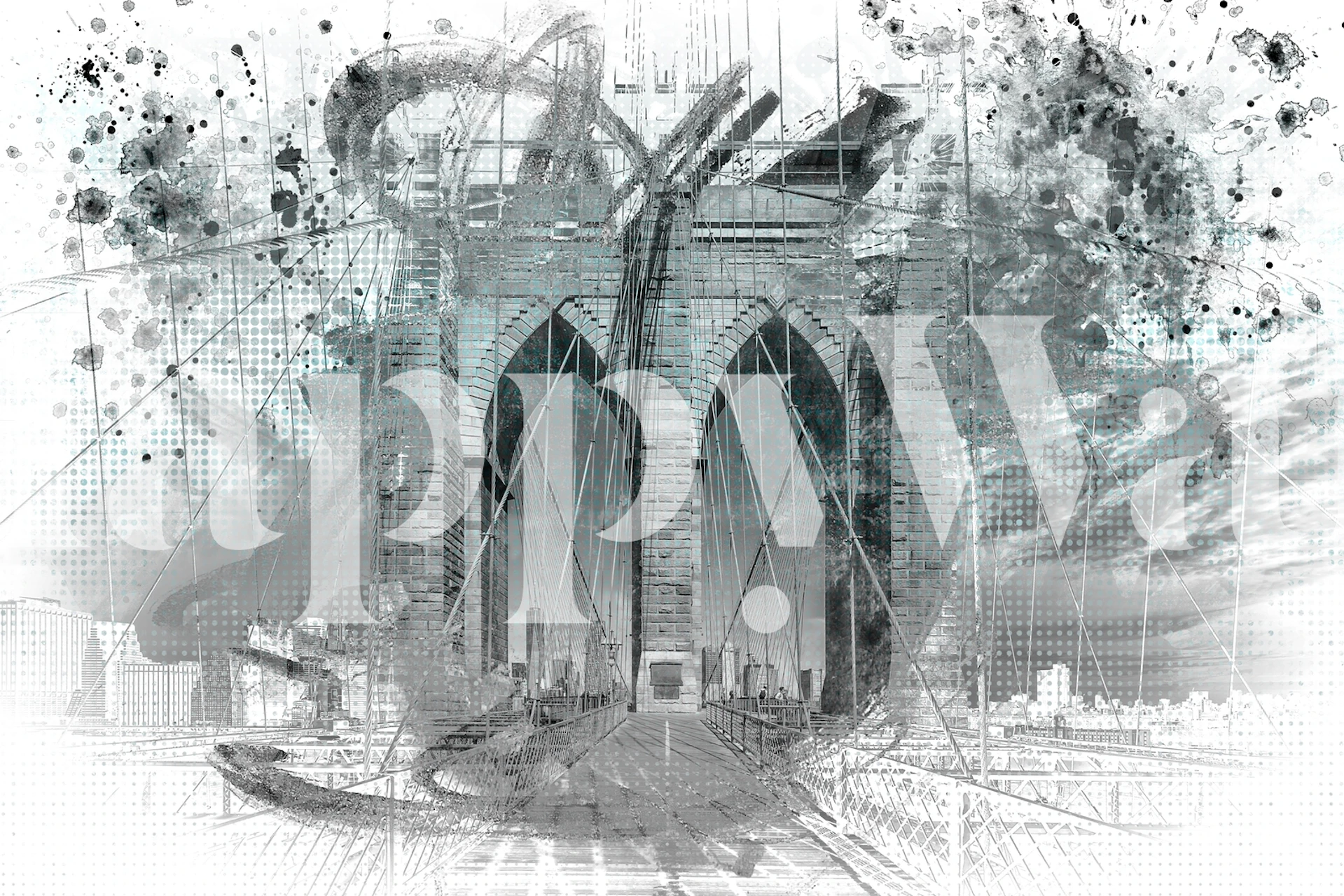 City Art tapet med Brooklyn Bridge