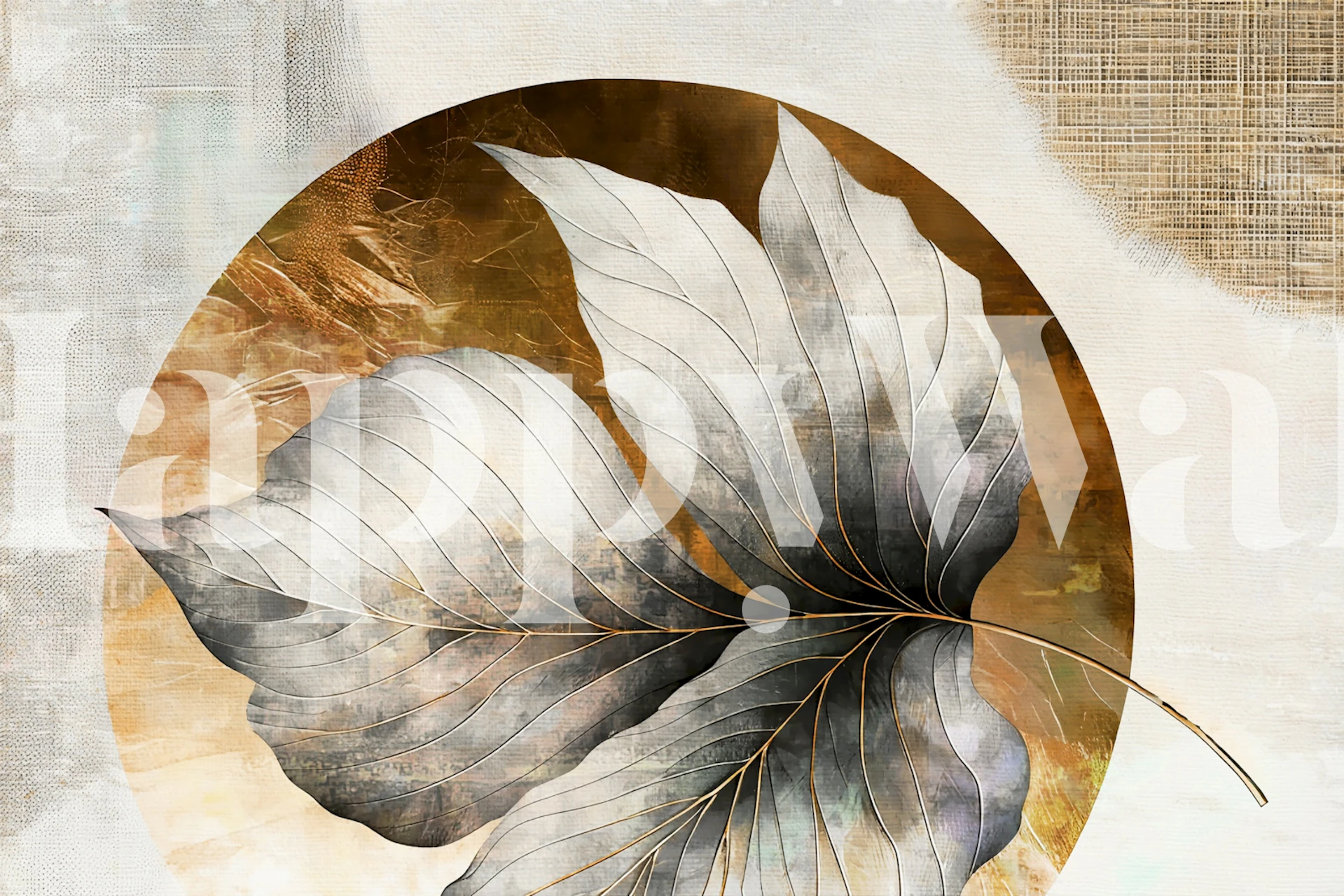 Golden Leaf Elegance wallpaper in a room