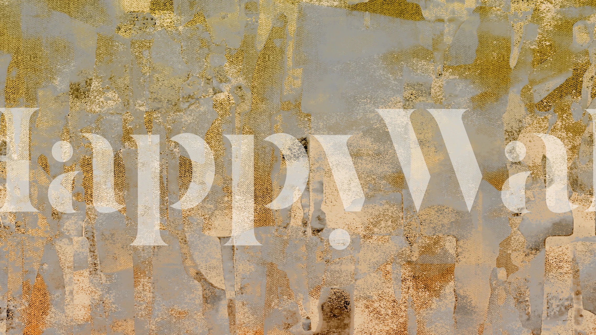 Aged gold texture wallpaper in a modern room