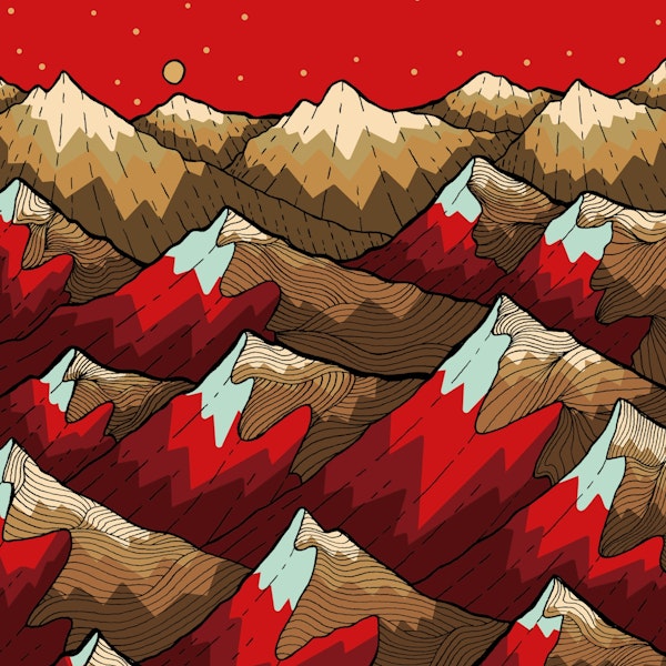 Golden red peaks