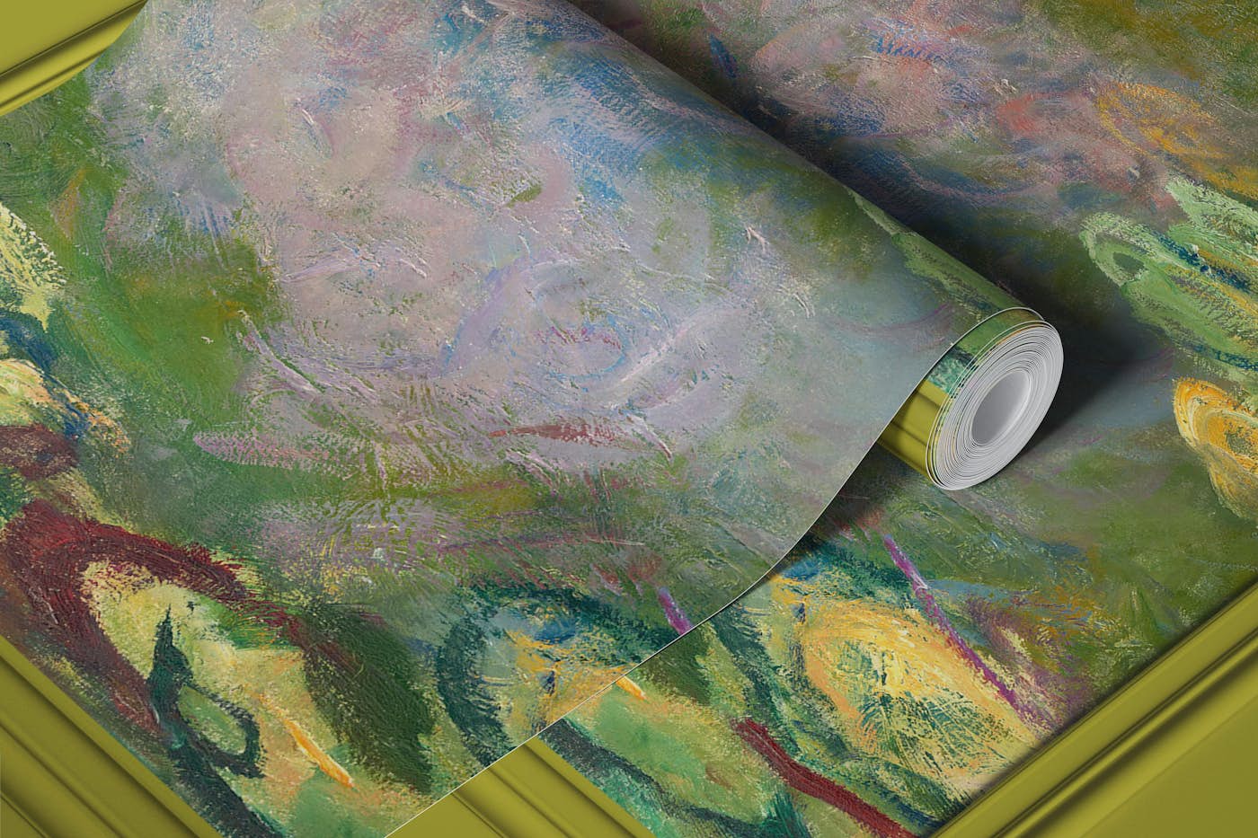 Monet Pond Green Lilies Oasis wallpaper roll