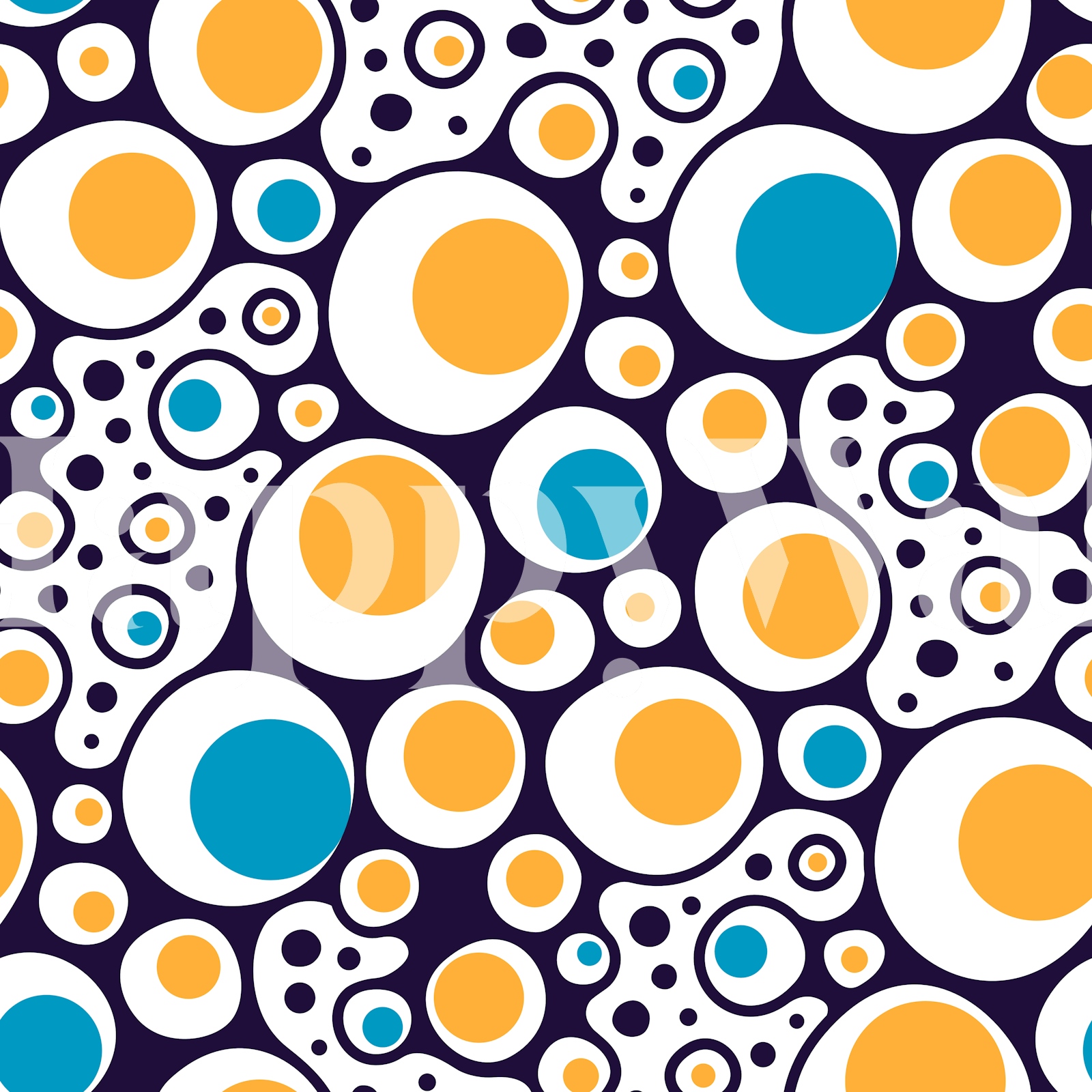 Eclipse Dot Ensemble Blue Yellow - Happywall