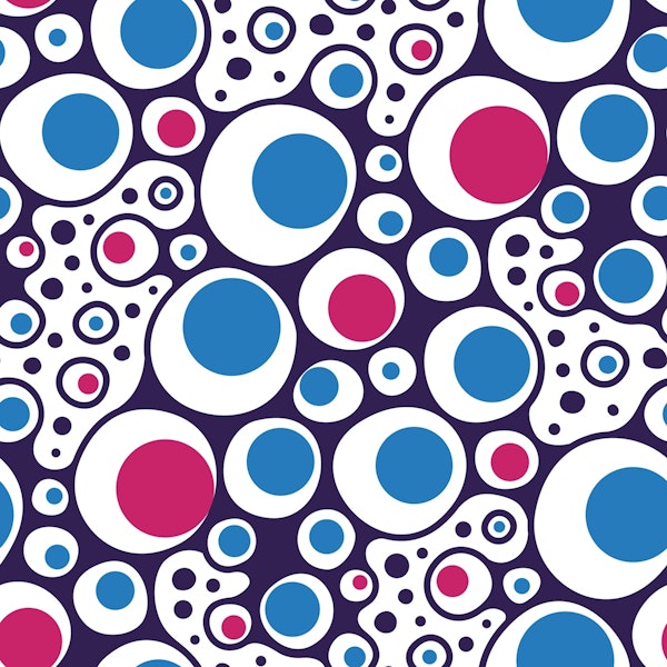 Modern Bubble Burst Blue Red