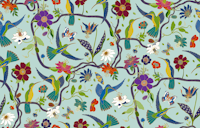 Hummingbirds and Passionflowers on Sky blue papiers peint