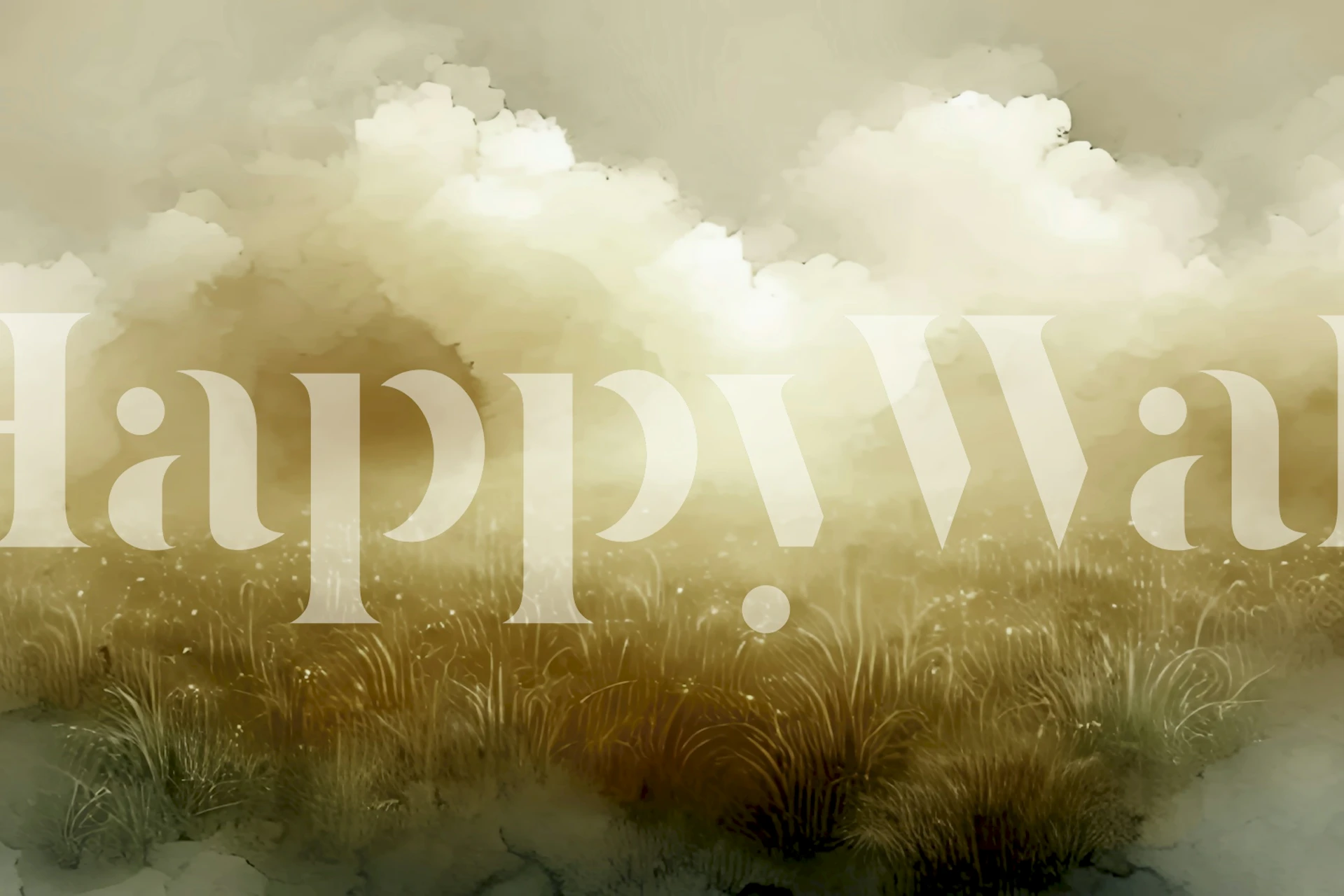 Papel de parede Golden Sunrise Fields em um quarto