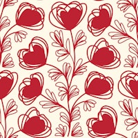 Sweetheart Plant Motif Red wallpaper