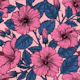 Pink hibiscus, blue leaves on pink