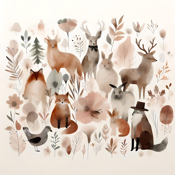 Whimsical forest friends