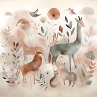 Gentle Woodland Safari papiers peint