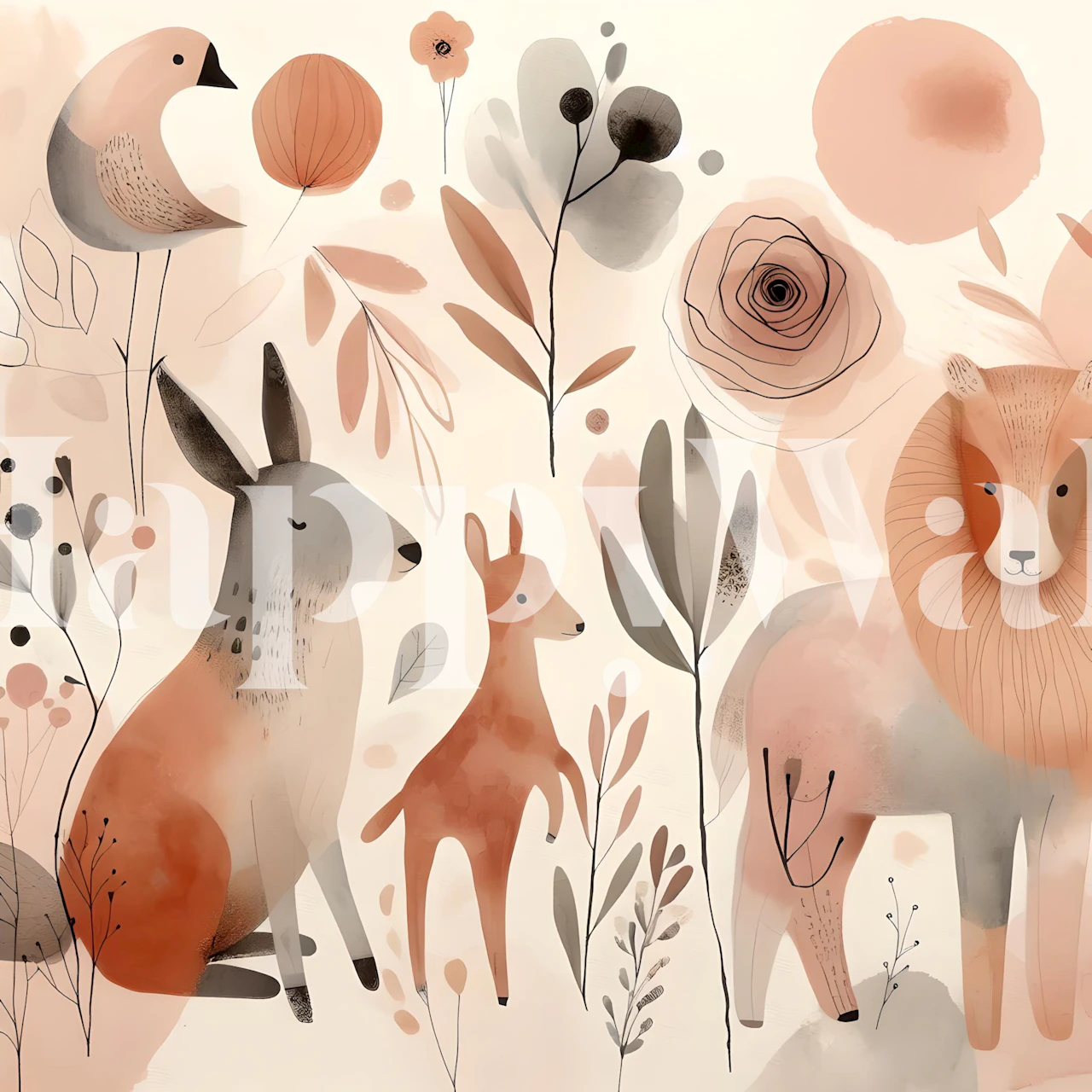 Whimsical Wild Things wallpaper in a room