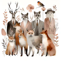 Elegant Woodland Animals papiers peint