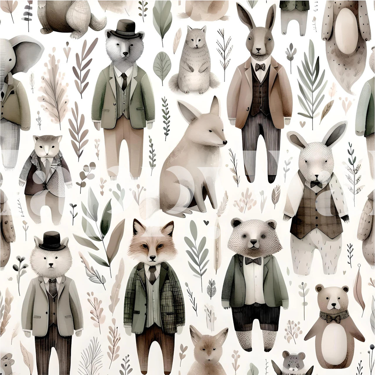 Papier peint Whimsical Fauna Chic dans une pièce