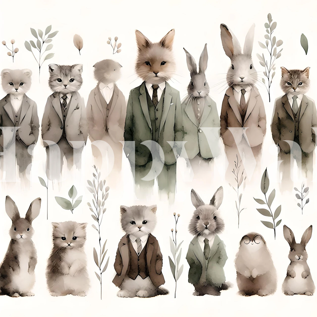 Chic Forest Friends wallpaper design in a room