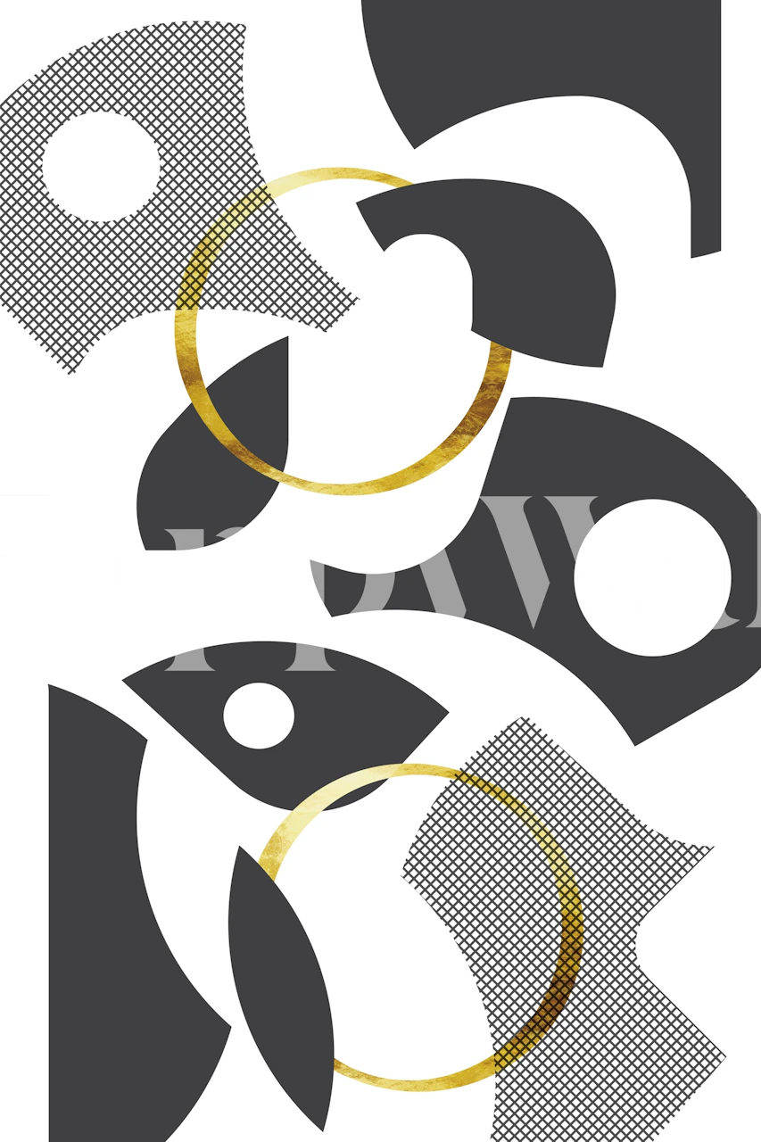 Cut Out Abstract No 1 gold wallpaper in a room